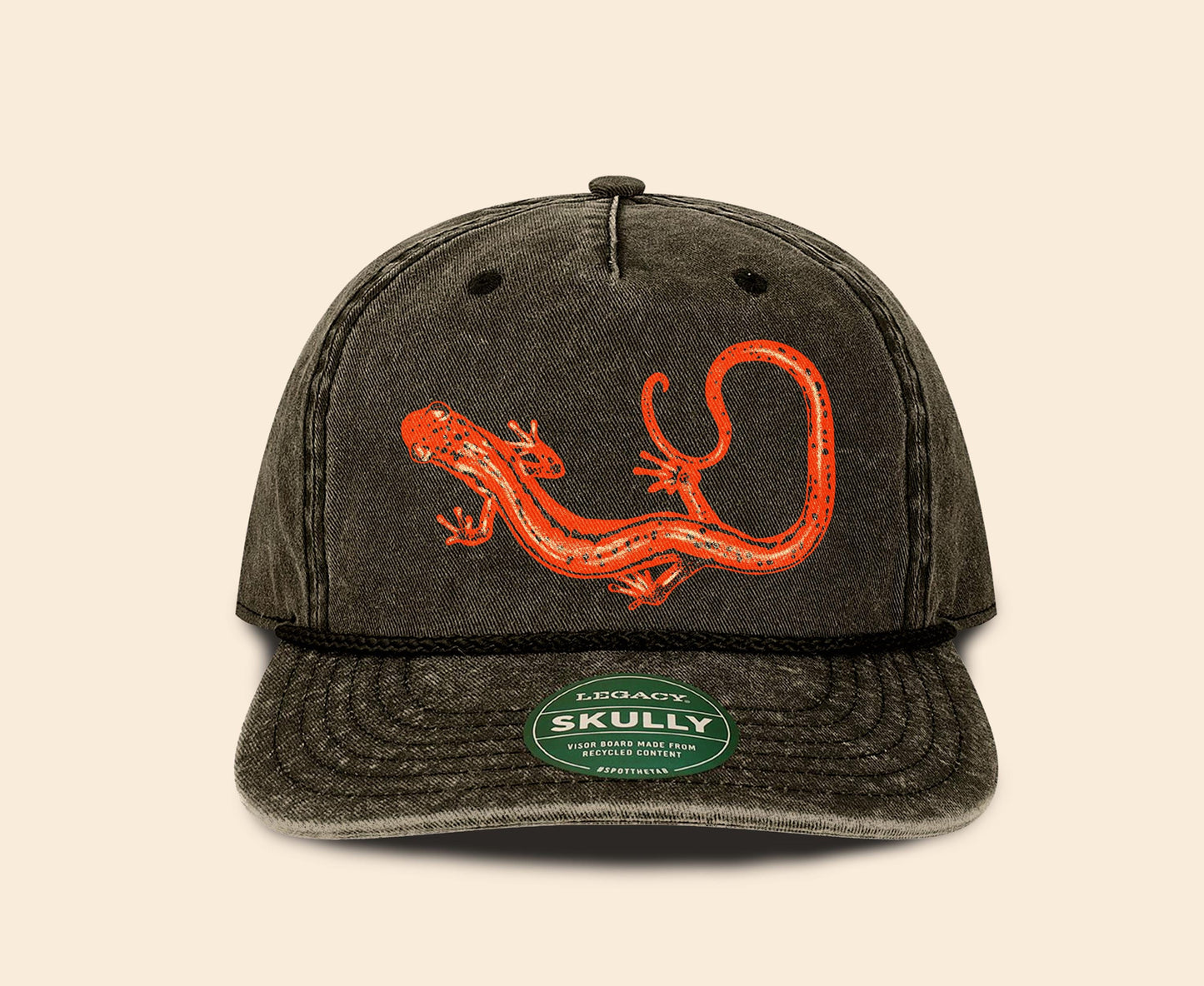 Salamander Hat, Appalachian Nature hat, Northern Two Lined Salamander Hat, amphibian lover hat